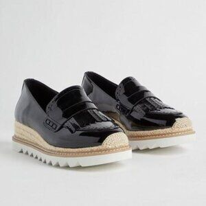 Torrid - 11 WW, Espadrille Oxford (Wide Width) in Patent Black​​​